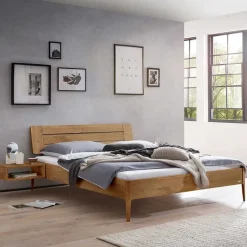 Sale Wohnen 140x200 cm Bettgestell aus Massivholz Wildeiche - Carismata