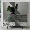 Wohnen 120x140 cm Highboard mit Spiegelglas in Rauchgrau - Razepta
