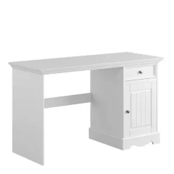 Online Wohnen 130x53 cm Schreibtisch in Weiß lackiert - Indico
