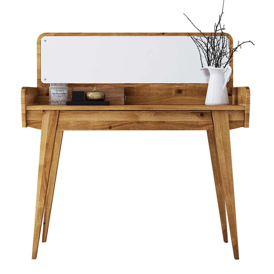New Wohnen 110x45 cm Wildeiche Schminktisch mit Schublade - Hardus