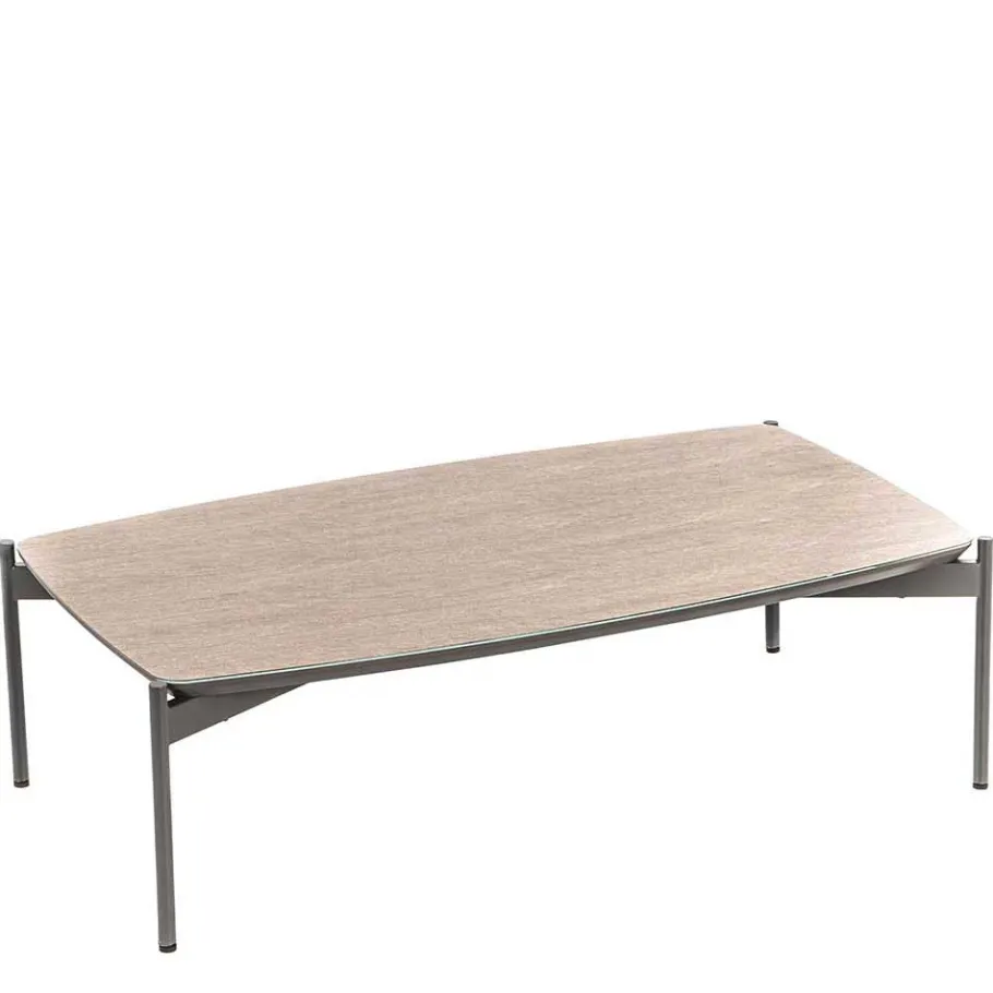 Discount Wohnen 85x50 Couchtisch mit Glas Beschichtung Taupe - Basel