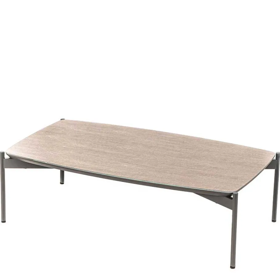 Discount Wohnen 85x50 Couchtisch mit Glas Beschichtung Taupe - Basel