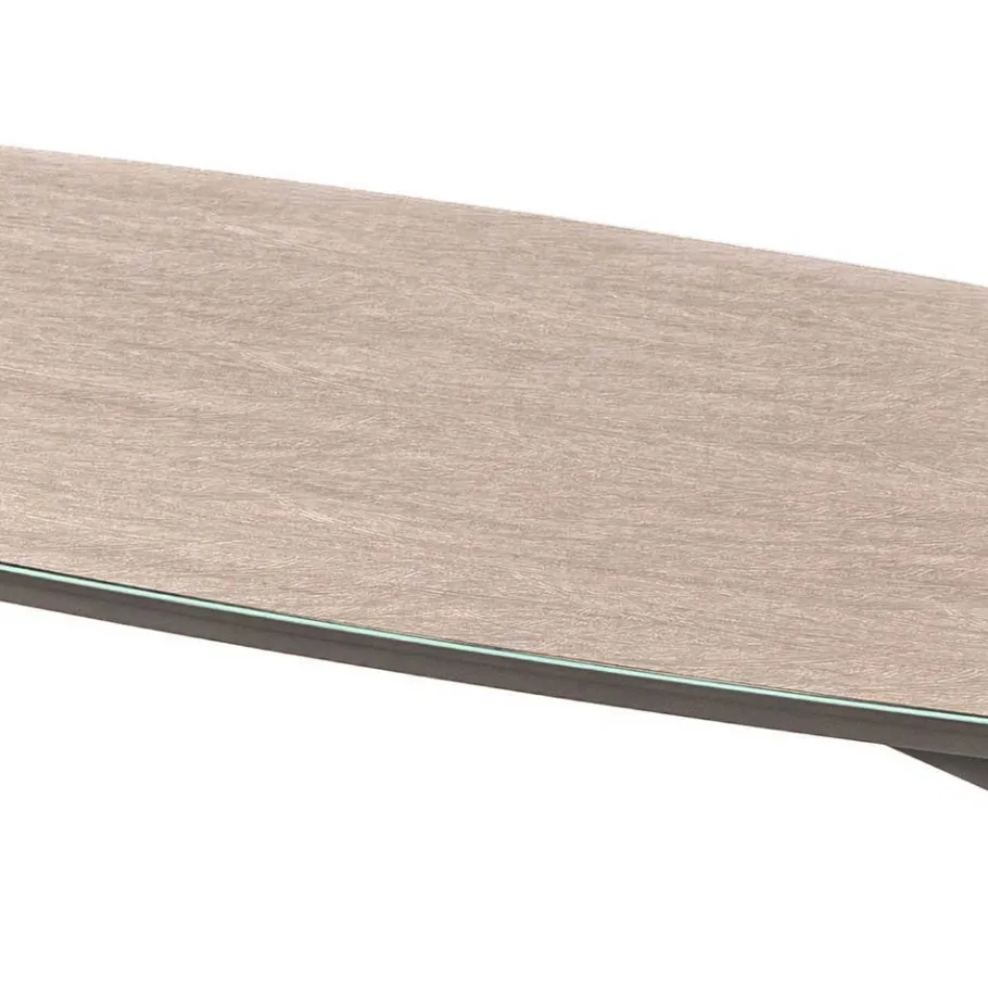 Discount Wohnen 85x50 Couchtisch mit Glas Beschichtung Taupe - Basel