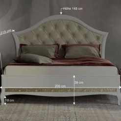 Wohnen 180x200 Designbett mit Chesterfield Kopfteil - Valganios