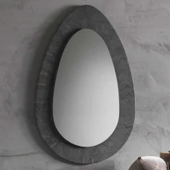 New Wohnen 70x110 Eiförmiger Spiegel mit breitem Rahmen - Janilea