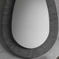 New Wohnen 70x110 Eiförmiger Spiegel mit breitem Rahmen - Janilea