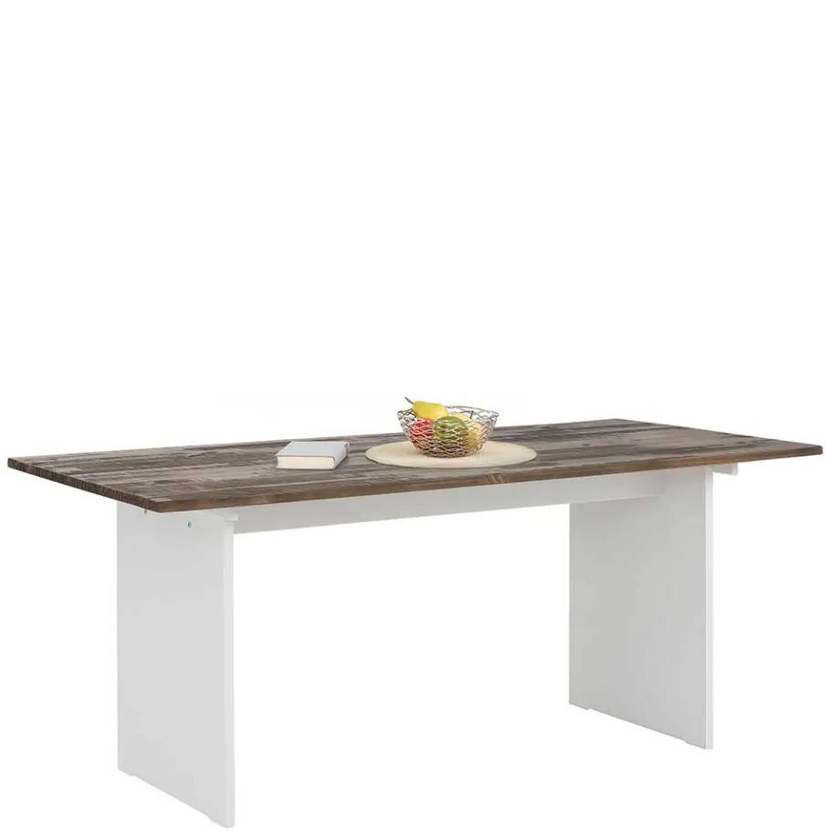 Wohnen 180x90 Esstisch mit Wangengestell zweifarbig - Chihu
