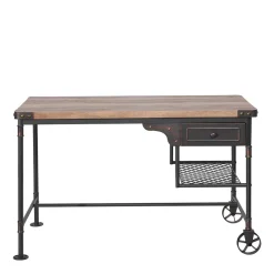 Outlet Wohnen 122x63 Factory Schreibtisch aus Metall - Nenvia
