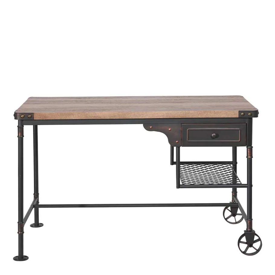 Outlet Wohnen 122x63 Factory Schreibtisch aus Metall - Nenvia