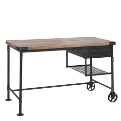 Outlet Wohnen 122x63 Factory Schreibtisch aus Metall - Nenvia
