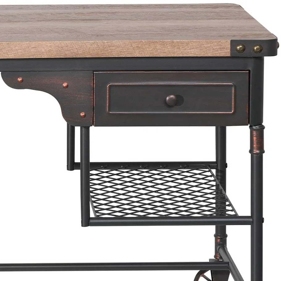 Outlet Wohnen 122x63 Factory Schreibtisch aus Metall - Nenvia