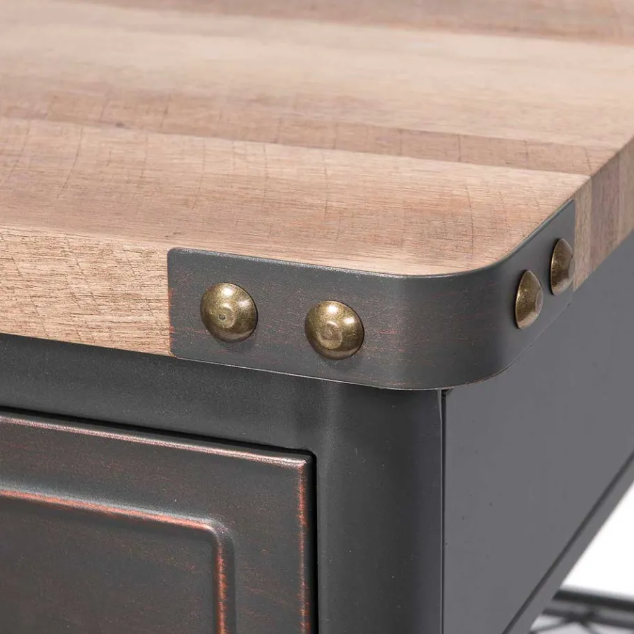 Outlet Wohnen 122x63 Factory Schreibtisch aus Metall - Nenvia