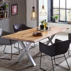 Hot Wohnen X Fuß Esszimmertisch mit Holzplatte Live Edge - Kandu