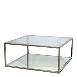 Discount Wohnen 80x80 Glas Couchtisch mit Spiegelglas Boden - Cowian