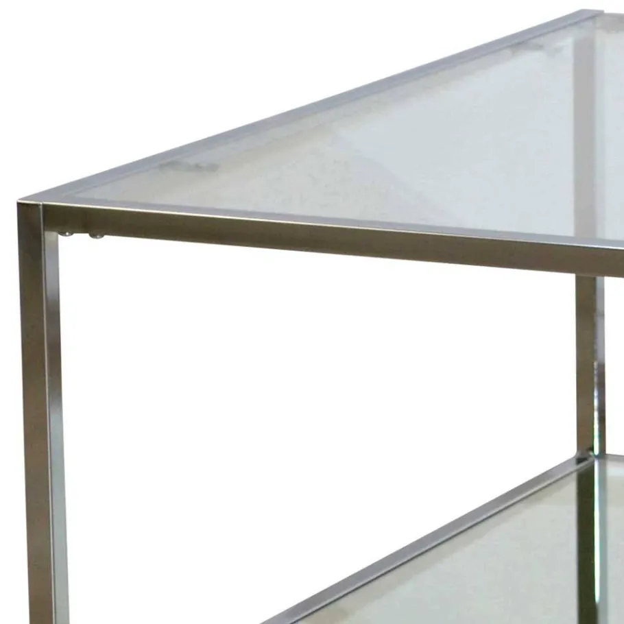 Discount Wohnen 80x80 Glas Couchtisch mit Spiegelglas Boden - Cowian
