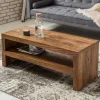 Outlet Wohnen 110x45 Handgearbeiteter Couchtisch mit Ablage - Hoslo