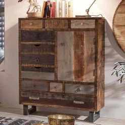 New Wohnen 90x120 Highboard mit 11 Schubladen - Bahiro