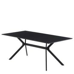 Outlet Wohnen 180x90 Industry Tisch in Anthrazit & Schwarz - Gerolamo