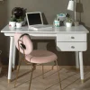 Best Wohnen 125x60 Jugend Schreibtisch in Weiß & Gold - Zimventa