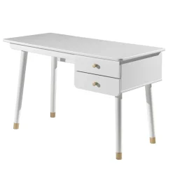 Best Wohnen 125x60 Jugend Schreibtisch in Weiß & Gold - Zimventa