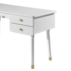 Best Wohnen 125x60 Jugend Schreibtisch in Weiß & Gold - Zimventa