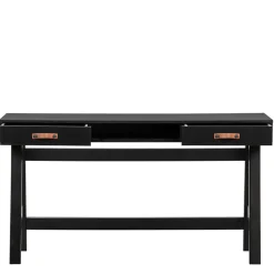 Online Wohnen 140x62 Kiefernholz Schreibtisch in Schwarz - Ilvessino
