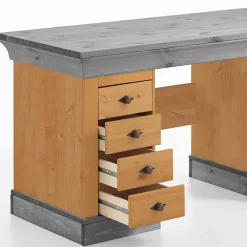 Best Wohnen 144x66 Landhaus Holz-Schreibtisch zweifarbig - Eshelas