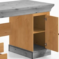 Best Wohnen 144x66 Landhaus Holz-Schreibtisch zweifarbig - Eshelas