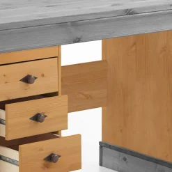 Best Wohnen 144x66 Landhaus Holz-Schreibtisch zweifarbig - Eshelas