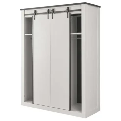 New Wohnen 140x200 Modern Country Bett & Schrank - Tramos (vierteilig)