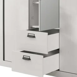 New Wohnen 140x200 Modern Country Bett & Schrank - Tramos (vierteilig)