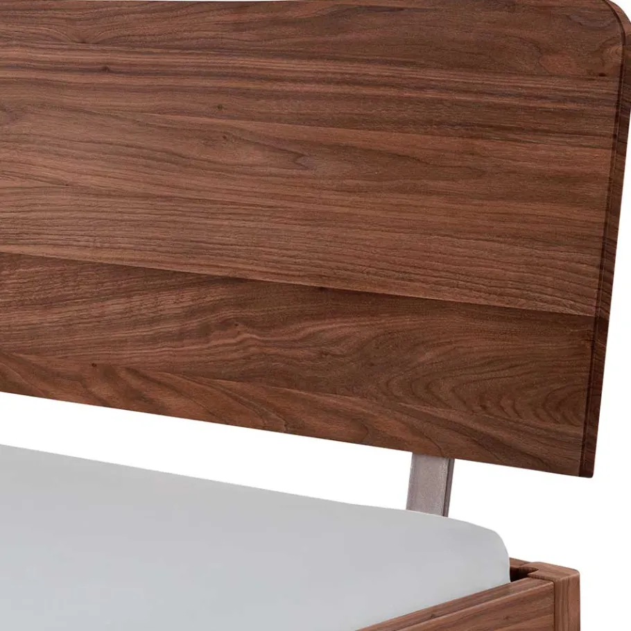 Online Wohnen 140x200 Nussbaum Bett modern - Dattilo