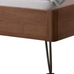 Online Wohnen 140x200 Nussbaum Bett modern - Dattilo