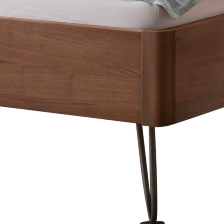 Online Wohnen 140x200 Nussbaum Bett modern - Dattilo