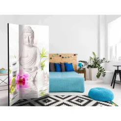 Online Wohnen 135x172 Paravent Buddha mit Orchideen - Abion