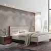 Best Wohnen 140x200 Polsterbett in Beige und Nussbaum - Kyras