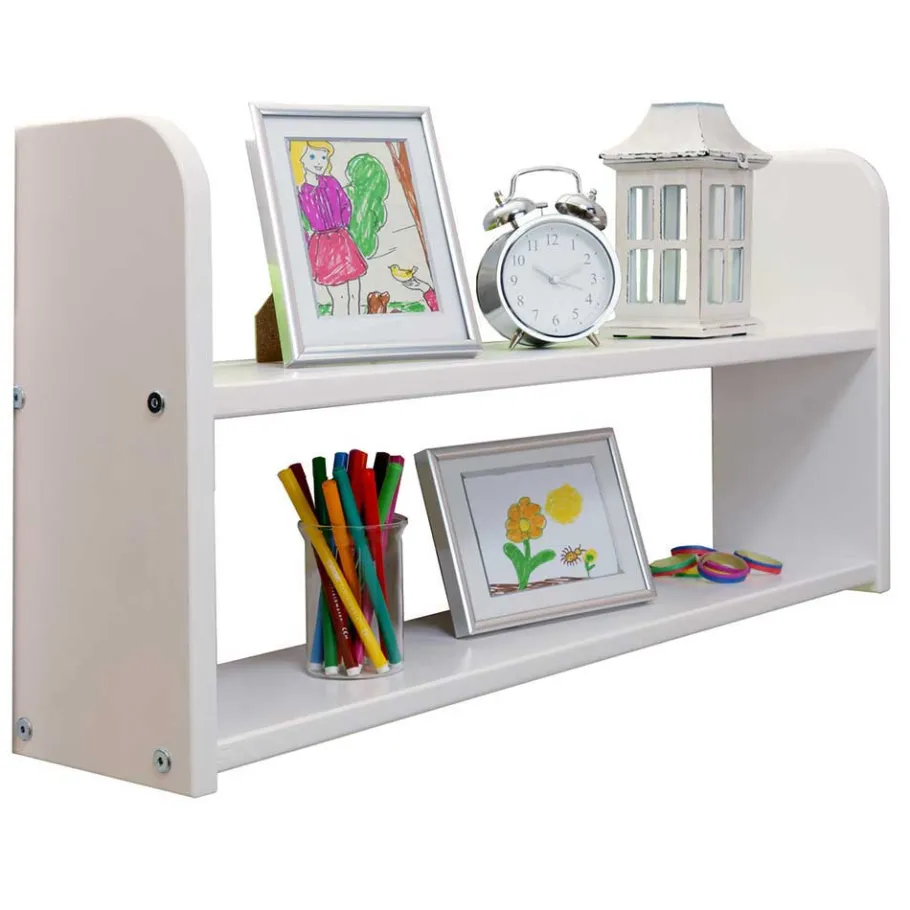 Hot Wohnen 90x200 Prinzessinnen Etagenbett in Weiß mit Stoff Set - Laxela