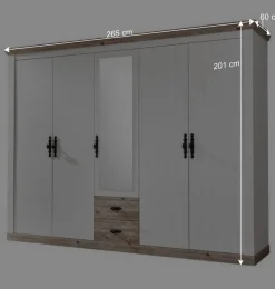 New Wohnen 180x200 Schlafzimmer Möbel komplett - Nedita I (vierteilig)