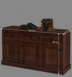 Best Wohnen 15184x47 Sideboard aus dunkler Kiefer - Matthew