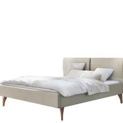 Best Wohnen 140x200 Stoffbett in Beige und Kernbuche - Dymcu