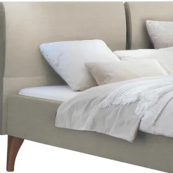 Best Wohnen 140x200 Stoffbett in Beige und Kernbuche - Dymcu