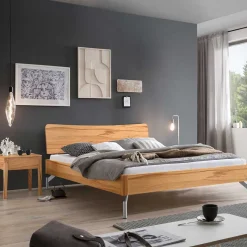 Online Wohnen 140x200 Wildbuche Bett mit Metallfüßen - Ethina