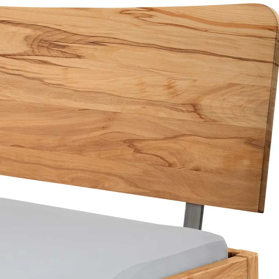 Online Wohnen 140x200 Wildbuche Bett mit Metallfüßen - Ethina