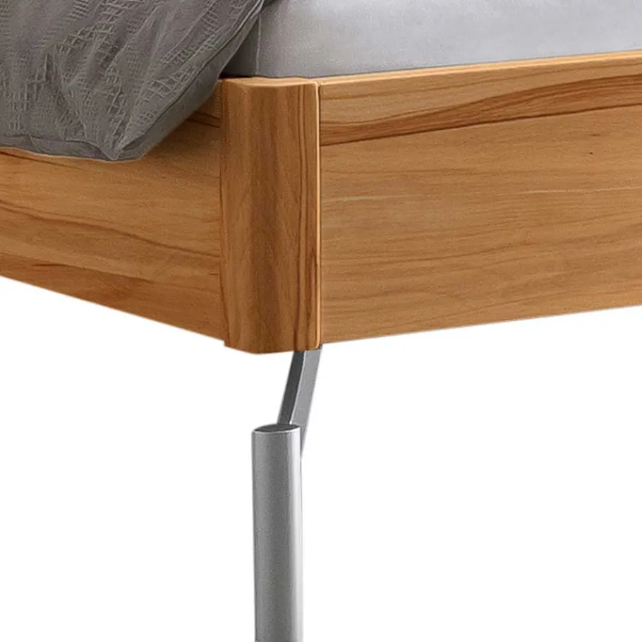 Online Wohnen 140x200 Wildbuche Bett mit Metallfüßen - Ethina