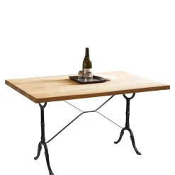 Outlet Wohnen 120x65 Wildeiche Tisch mit Gusseisen Gestell - Louves