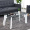 Wohnen 110x60 Wohnzimmer Glastisch mit Ablage - Masuca