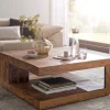 Online Wohnen 90x90 Wohnzimmer Holztisch aus Sheesham - Frosina