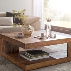 Online Wohnen 90x90 Wohnzimmer Holztisch aus Sheesham - Frosina