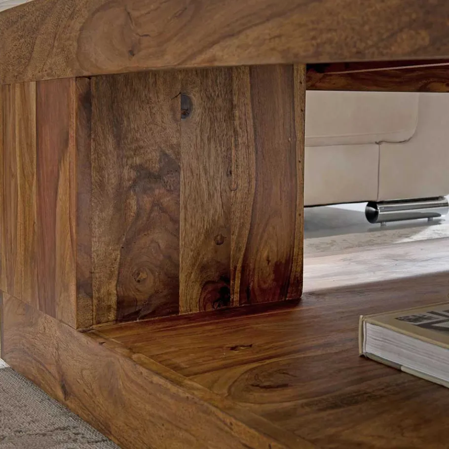 Online Wohnen 90x90 Wohnzimmer Holztisch aus Sheesham - Frosina