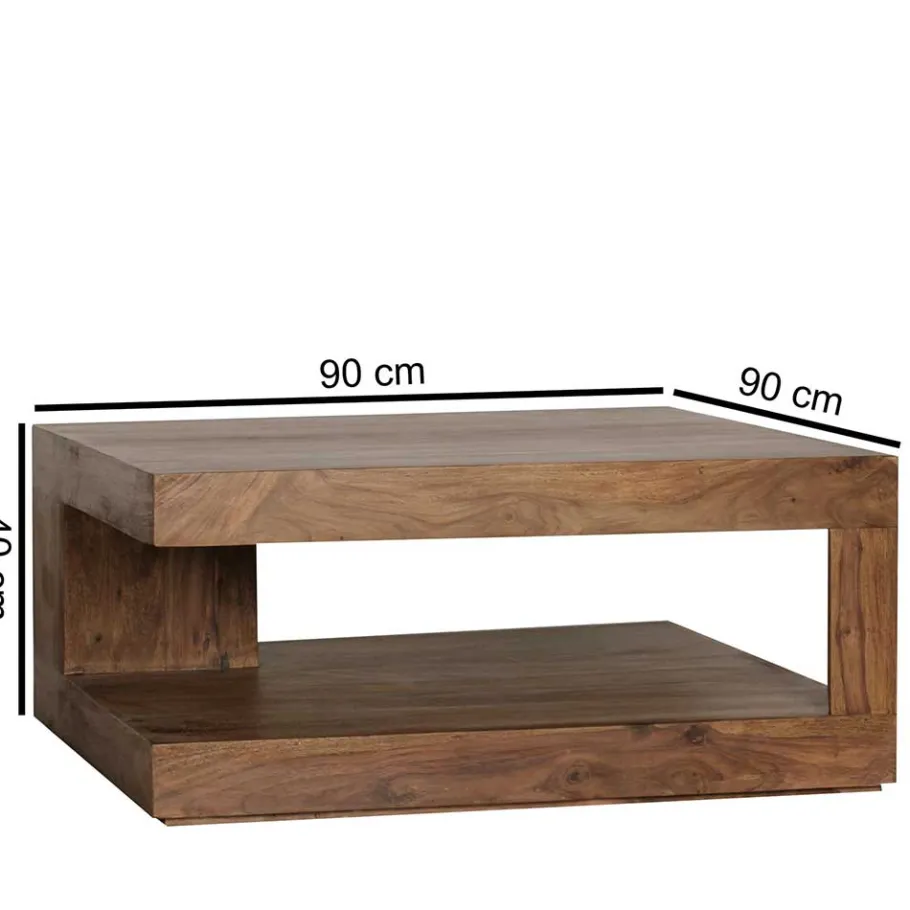 Online Wohnen 90x90 Wohnzimmer Holztisch aus Sheesham - Frosina